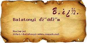 Balatonyi Ádám névjegykártya